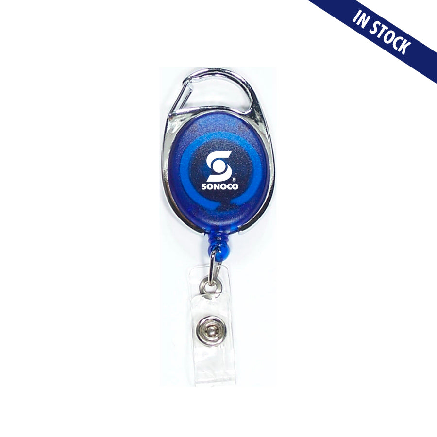 Oval Shape Retractable Badge Holder with Carabiner Clip – Sonoco